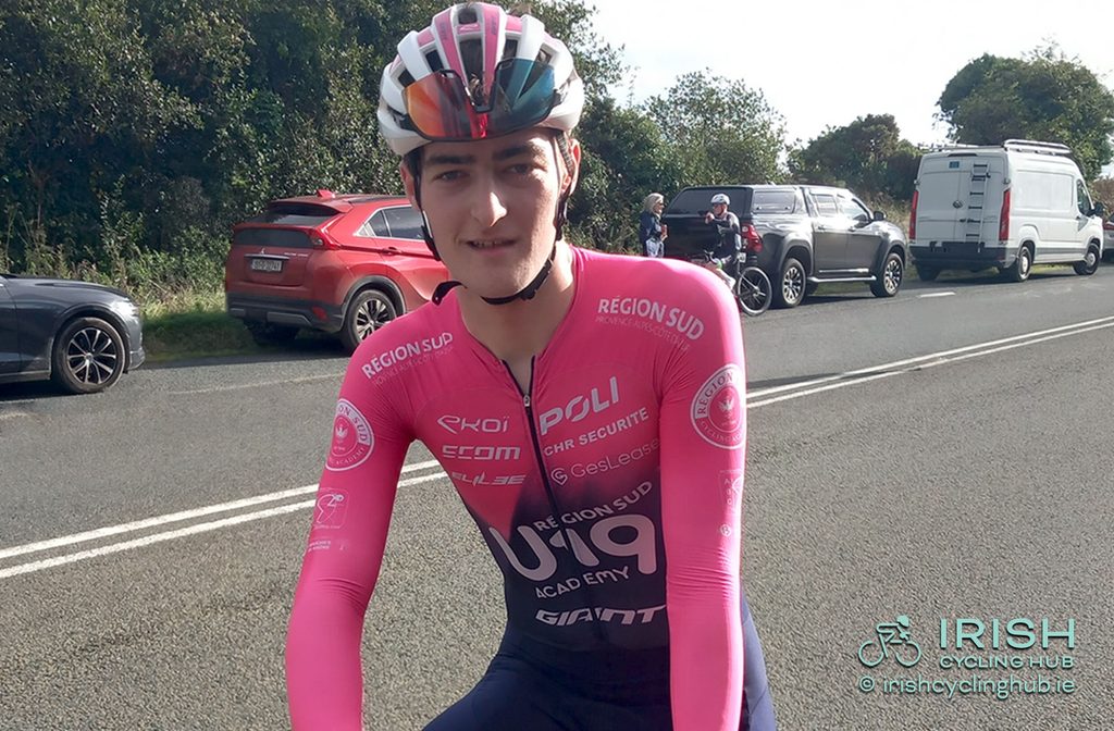Caleb McGreevey after the 2026 Cycleways Kermesse.