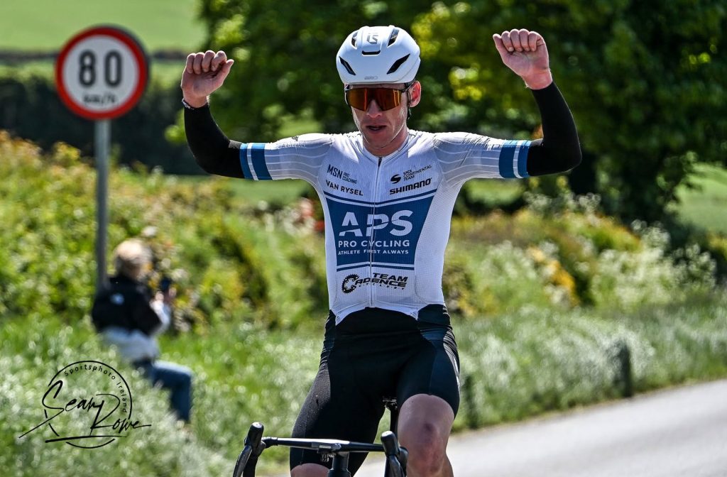 Conn McDunphy, APS Pro Cycling by Team Cadence Cyclery, winning the 2026 Shay Elliott Memorial. 
