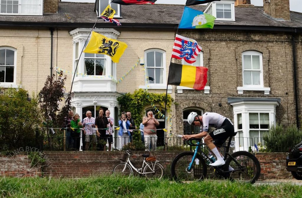 Conn McDunphy, APS Pro Cycling by Team Cadence Cyclery, on the move in the 2026 Tour of Britain. Photo © Cycling By The Way 2026.