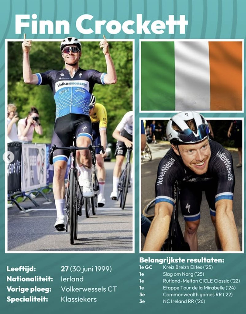 BEAT Cycling p/b Saxo announce the signing of Finn Crockett for 2027.