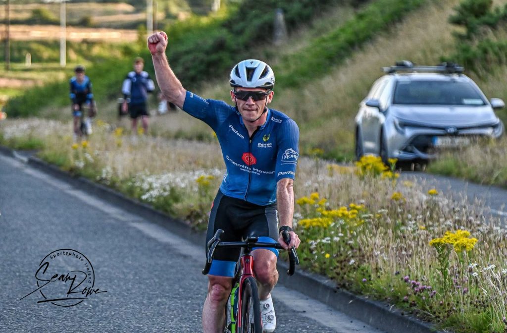 Daire Feeley, Burren CC, winning the 2026 Athenry GP in July.