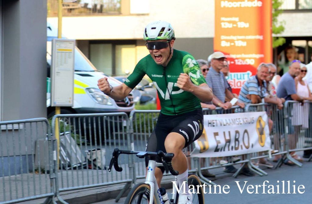 Jack Conroy, Velo Performance U23 Development Team, takes his first win on Belgian soil in action in Moorslede.