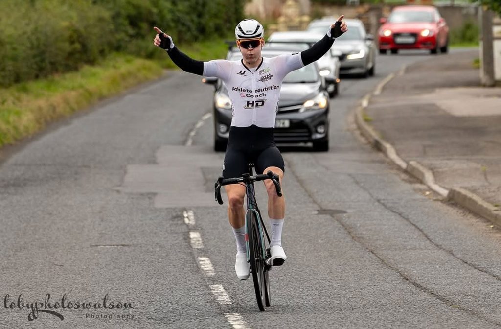Gareth O'Neill winning the 2025 Ulster Road Race Championship.