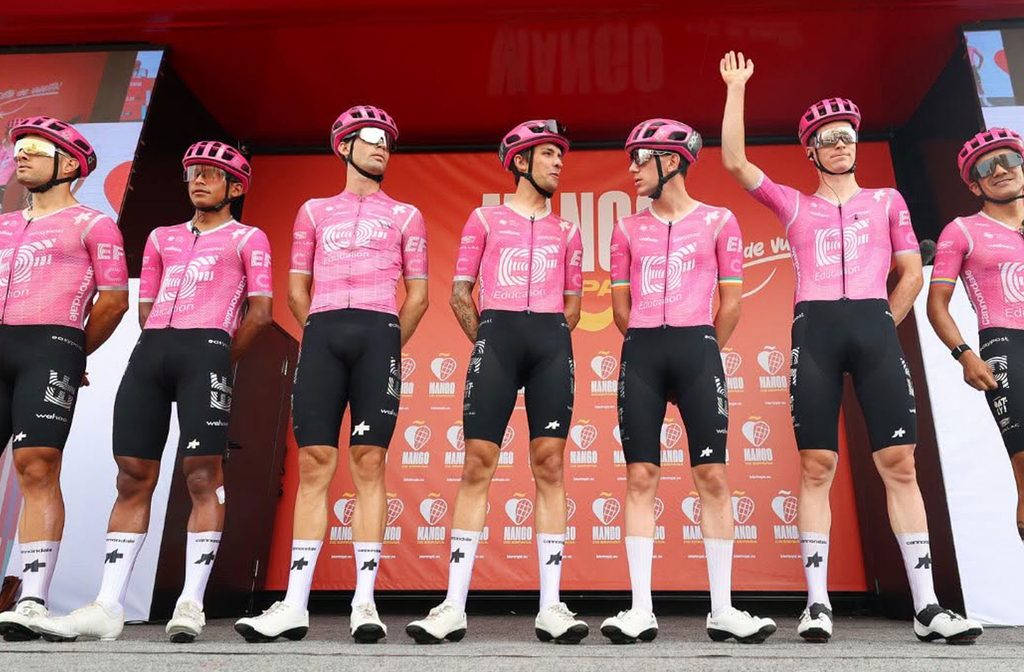 Darren Rafferty with his EF Education-EasyPost teammates.