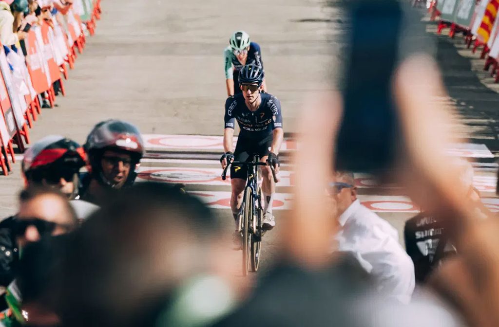 Eddie Dunbar taking 8th on Stage 7 of the 2026 Vuelta.