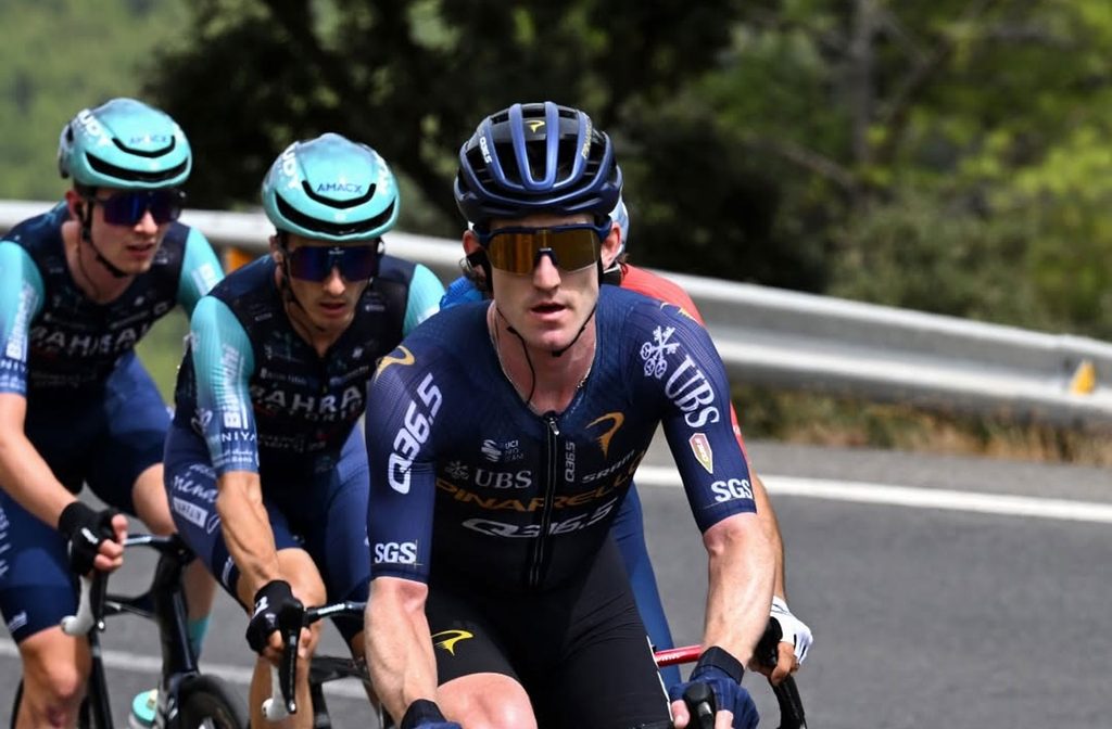 Eddie leading the break on Stage 7. Photo from Q36.5 Pro Cycling Team