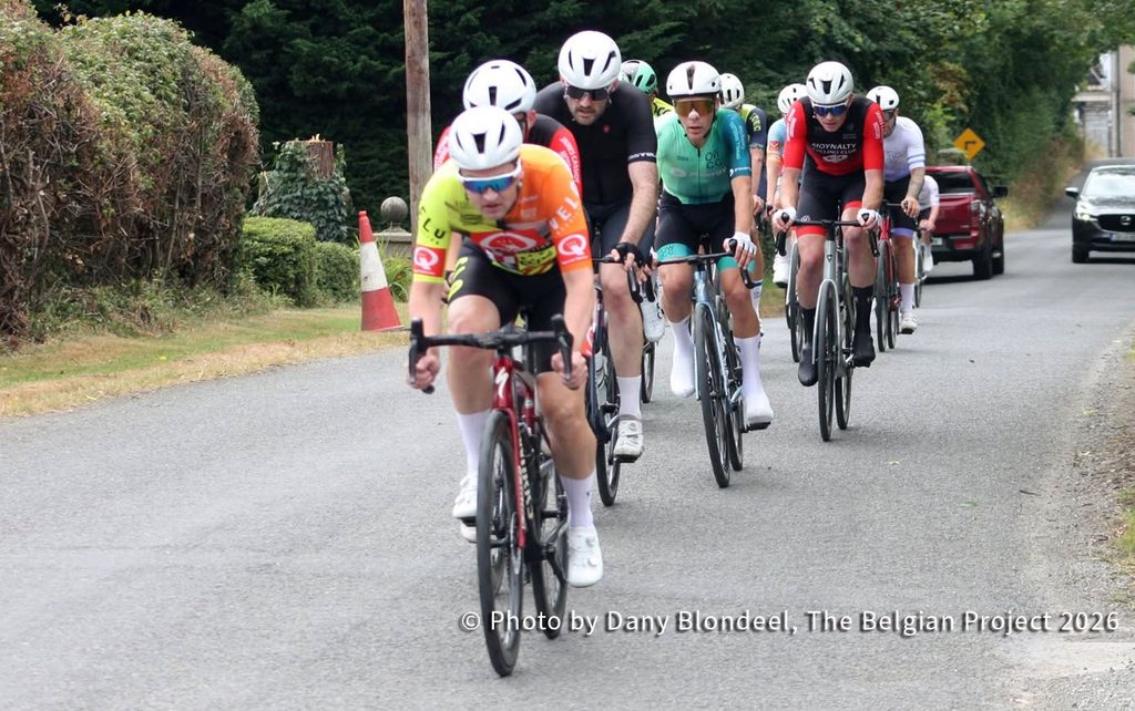 Mark Dowling leads the chasing group at the 2026 Brendan & Kitty Campbell Memorial where he finished 10th. 