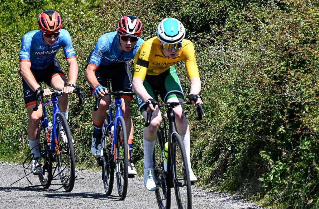 Rían McCrystal on his way to winning the 2026 Junior Tour of Ireland.