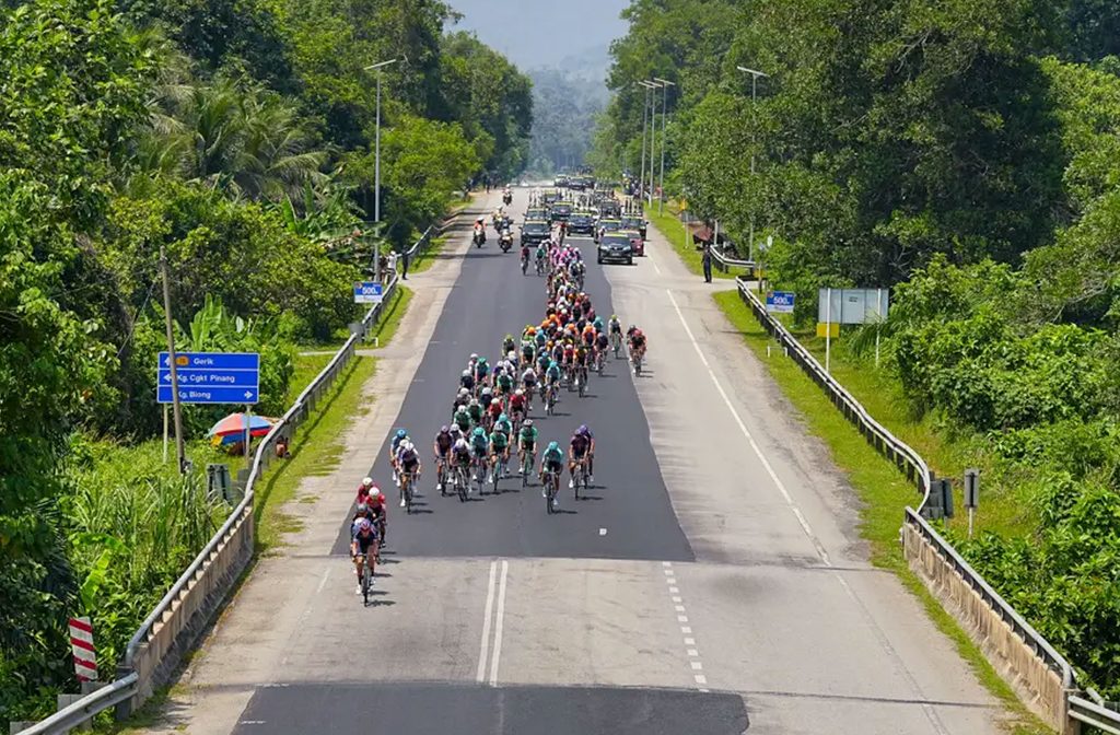 Big change in scenery and wide open roads at the Petronus Tour de Langkawi.