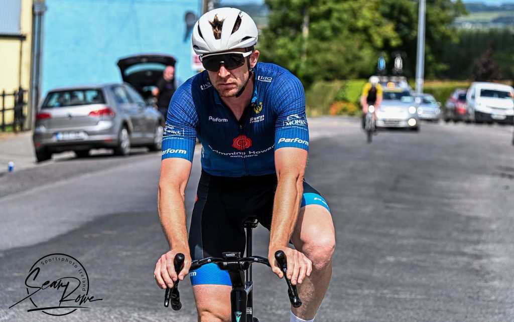 Mark Shannon crossing the line in 6th on Stage 1 of the PJ O'Riordain Memorial 2-day.