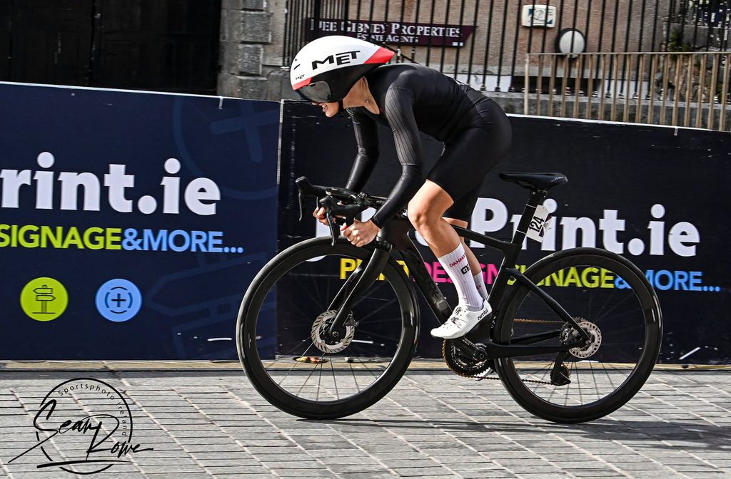 Olympia Norrid-Mortensen, Torelli, wins Stage 6 ITT of the 2026 Rás na mBan in Kilkenny.