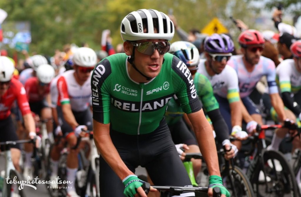 Darren Rafferty doing the Irish Jersey proud with an excellent supporting role ride at the 2026 World Road Race.