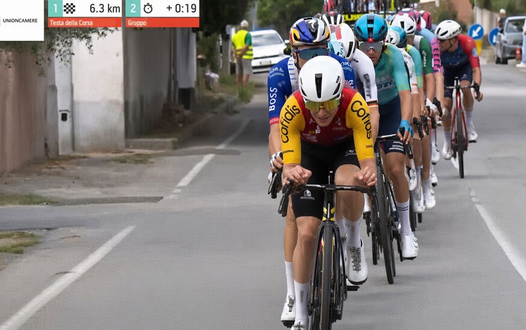 Massive pull on the front of Group 2 by Jamie Meehan for his Cofidis teammate Benjamin Thomas.