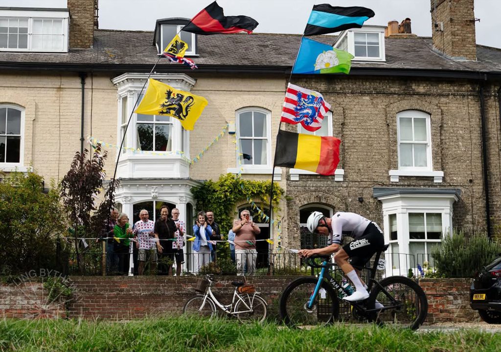 Conn McDunphy, APS Pro Cycling by Team Cadence Cyclery, up the road on Stage 3 of the 2026 Tour Of Britain.