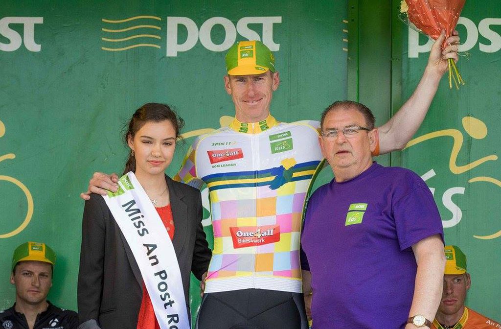 Brian McCrystal, ASEA Wheelworx, with the One4all King of the Mountains Jersey on Stage 4 of the 2016 Rás Tailteann in Sneem.
