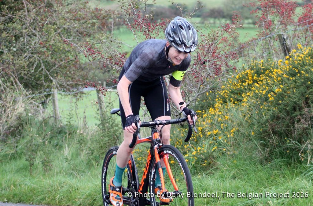 Eimear Nicholls, Inspired Cycling, on the lower slopes of the climb.
