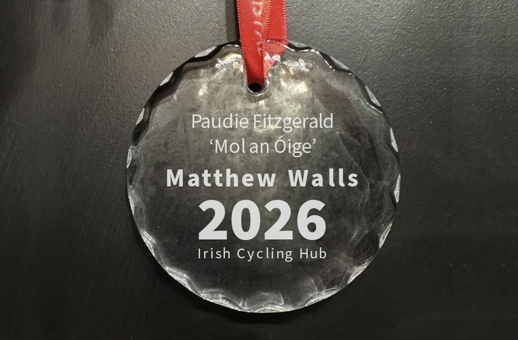 2026 Paudie Fitzgerald ‘Mol an Óige’ Award commemorative Dingle Crystal custom-made medal.