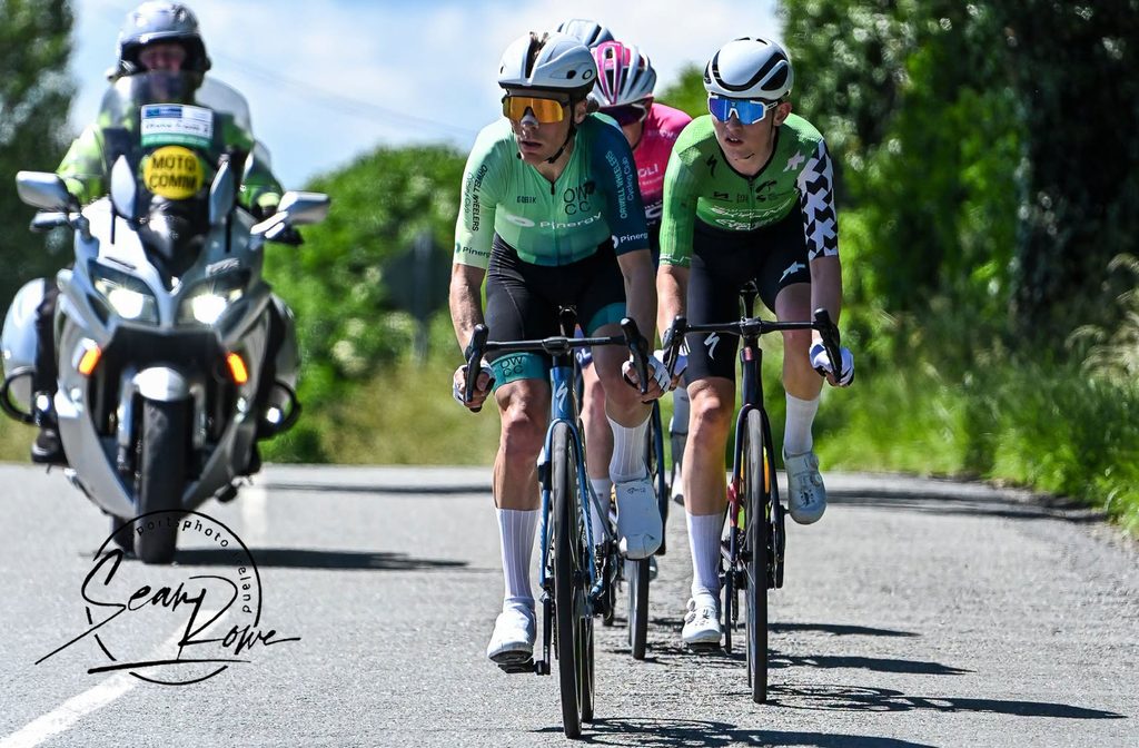Padraig Moran up the road at the 2026 Seán Nolan Meath Grand Prix where he finished 8th after being active all day.