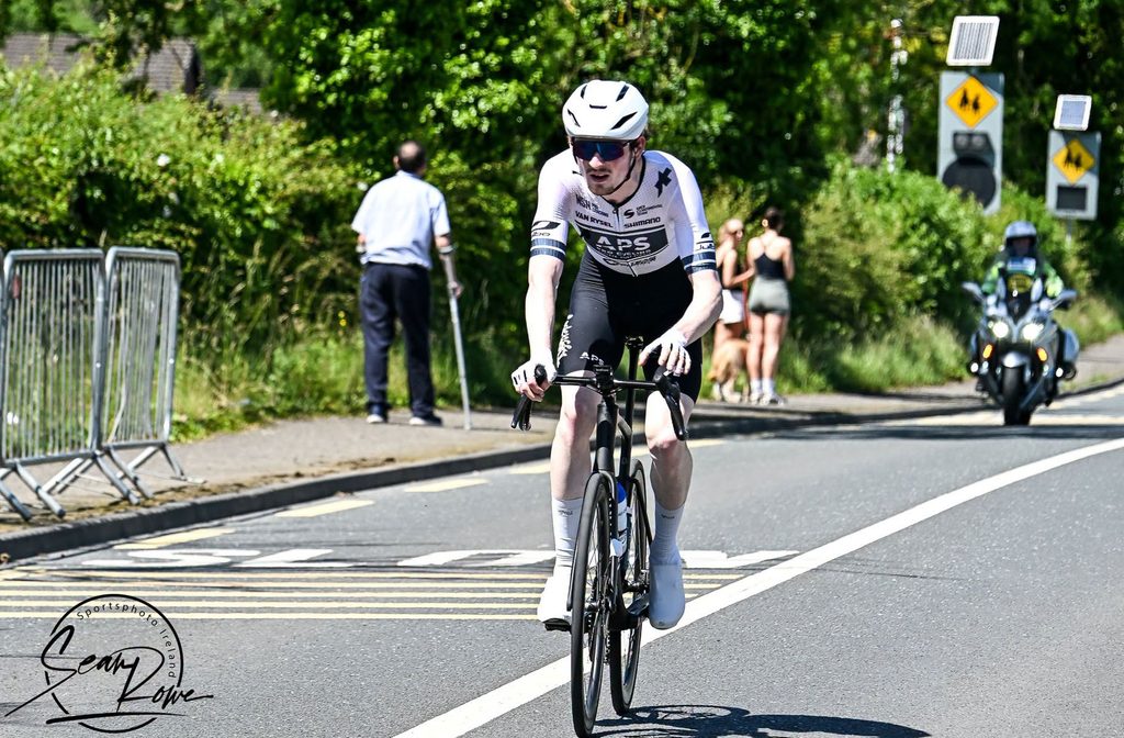Ronan O'Connor, crossing the line in 2nd at the Seán Nolan Meath Grand Prix.