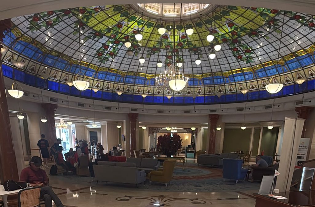 Hotel lobby in one of the bigger hotels at the 2026 Petronus Tour de Langkawi.