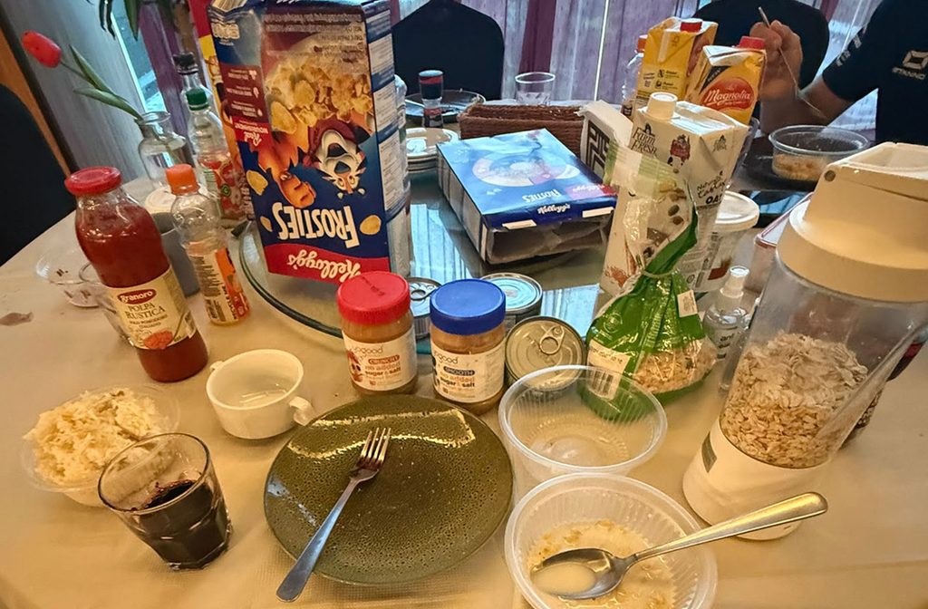 Early start and early breakfast on Stage 6 of Petronus Tour de Langkawi.