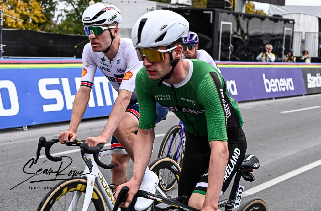 Jamie Meehan at the 2026 World Road Race after his 170km breakaway.